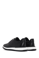 Men's Black Lace-up Thick-Sole Leather Sneaker | Derimod