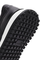 Men's Black Lace-up Thick-Sole Leather Sneaker | Derimod