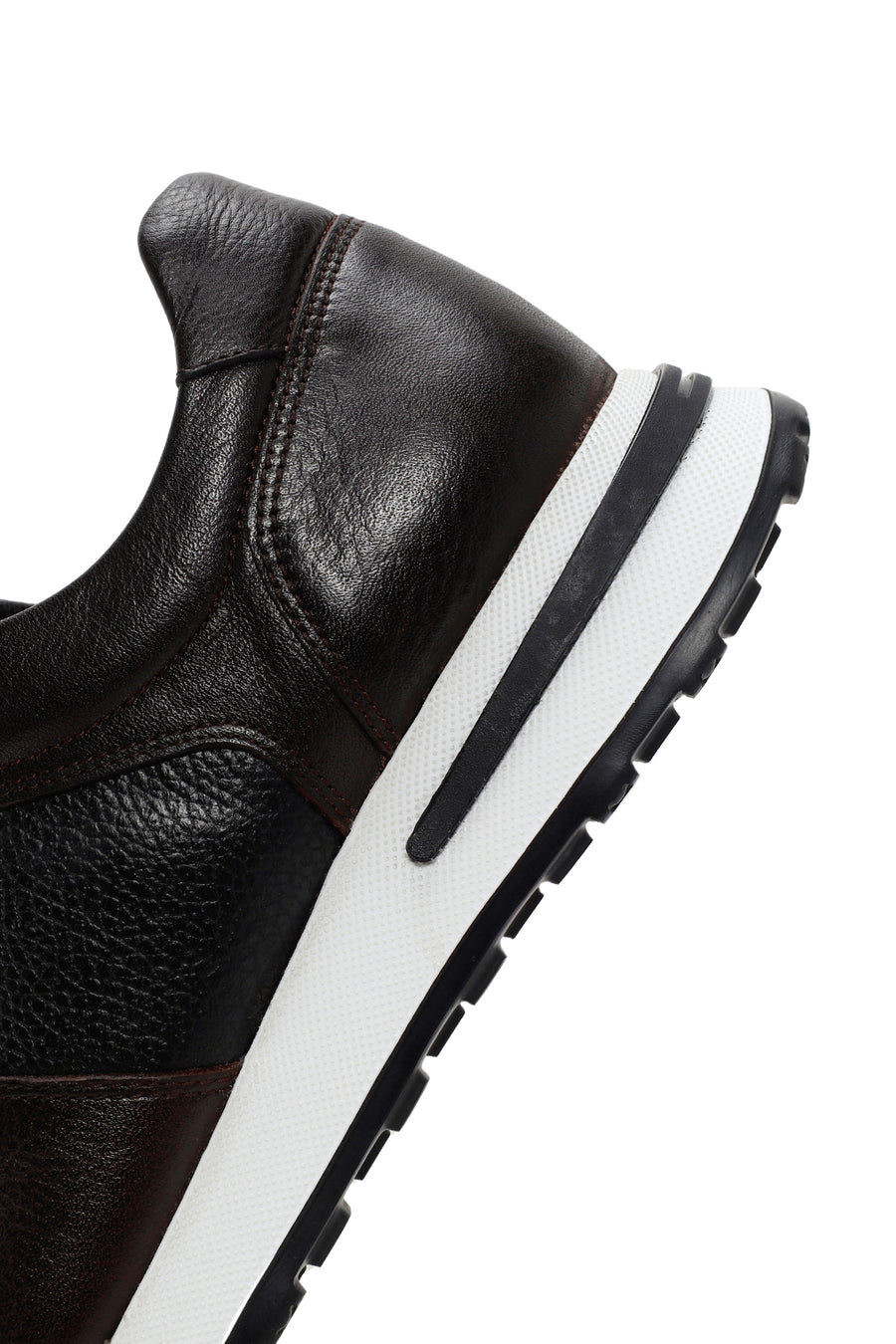 Men's Brown Thick Soled Leather Sneaker