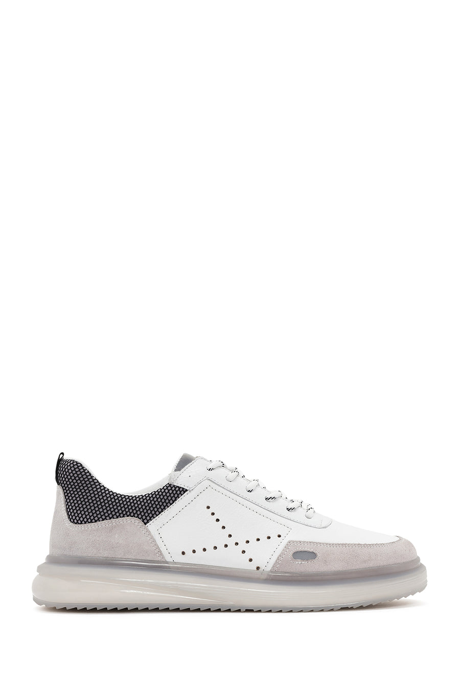 Men's White Lace-up Leather Sneaker 24SFD641914 | Derimod