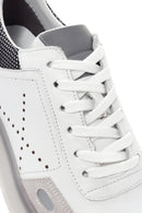 Men's White Lace-up Leather Sneaker | Derimod