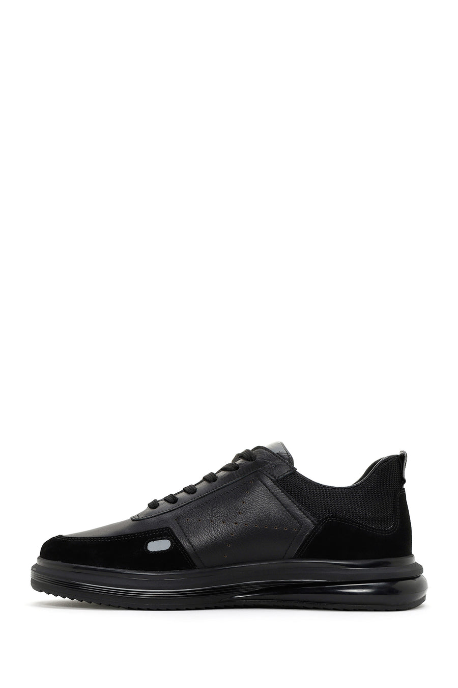Men's Black Lace-up Leather Sneaker