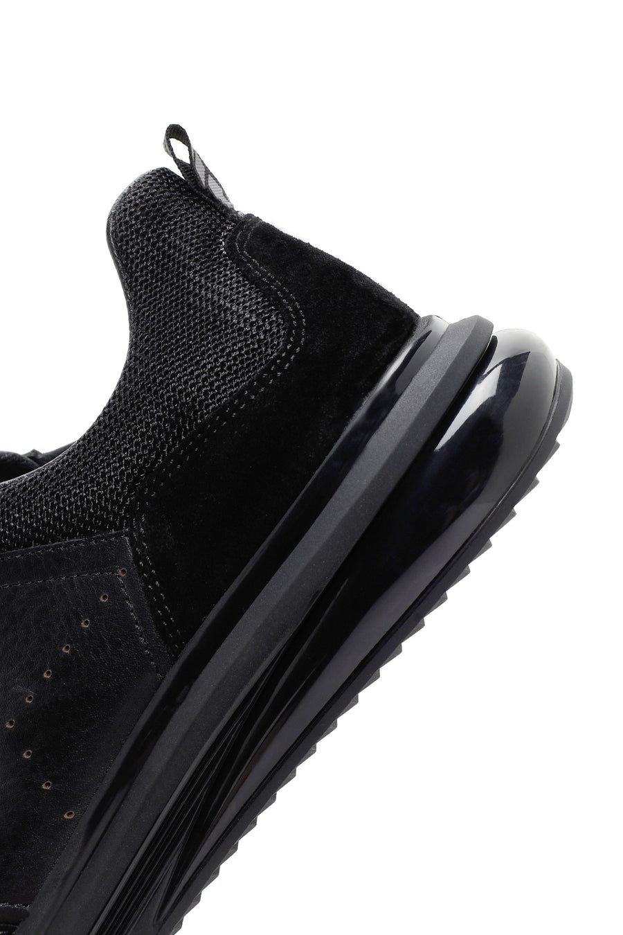 Men's Black Lace-up Leather Sneaker
