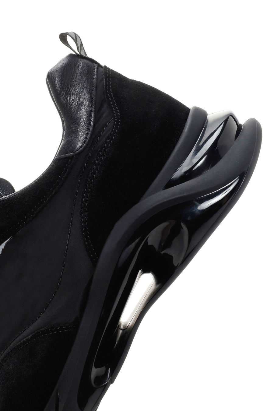 Erkek Siyah Bağcıklı Kalın Tabanlı Deri Sneaker