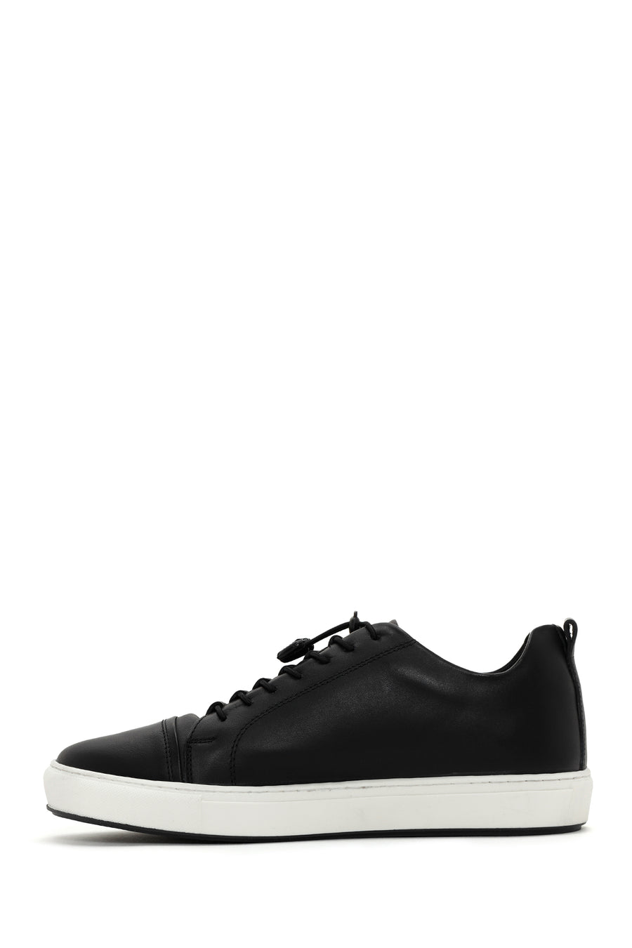 Men's Black Lace-up Leather Sneaker