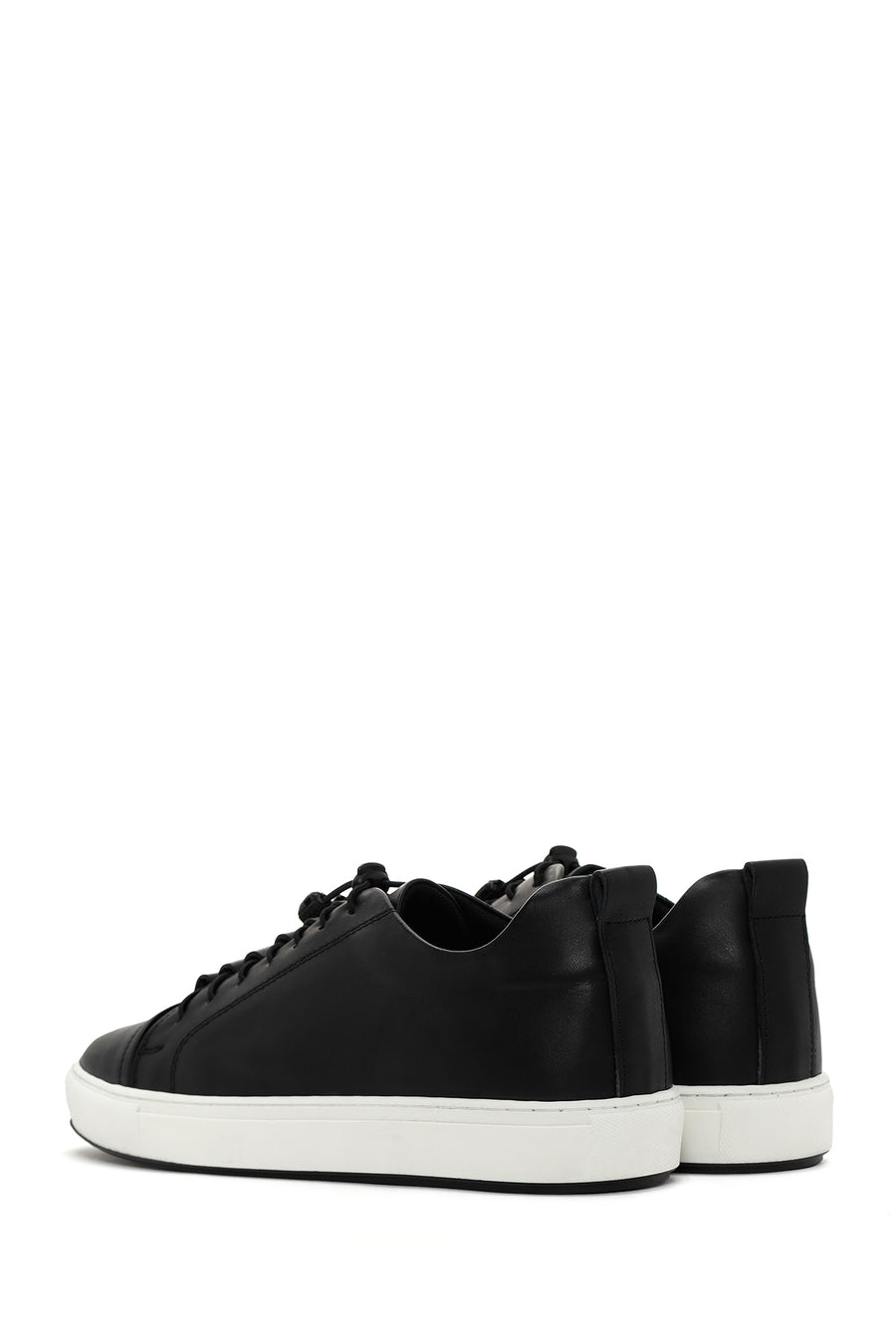 Men's Black Lace-up Leather Sneaker