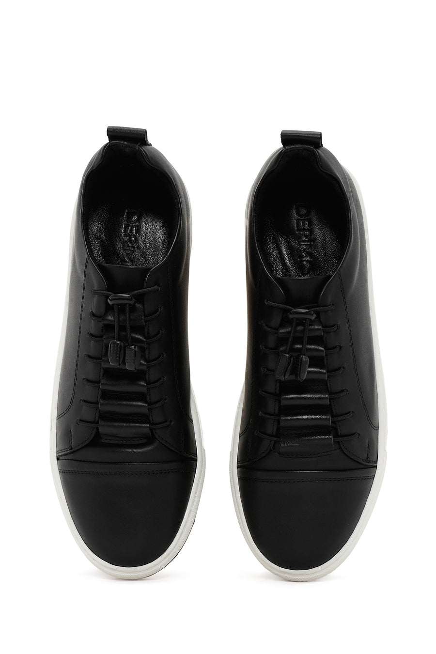 Men's Black Lace-up Leather Sneaker
