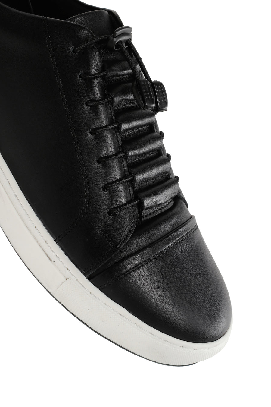 Men's Black Lace-up Leather Sneaker
