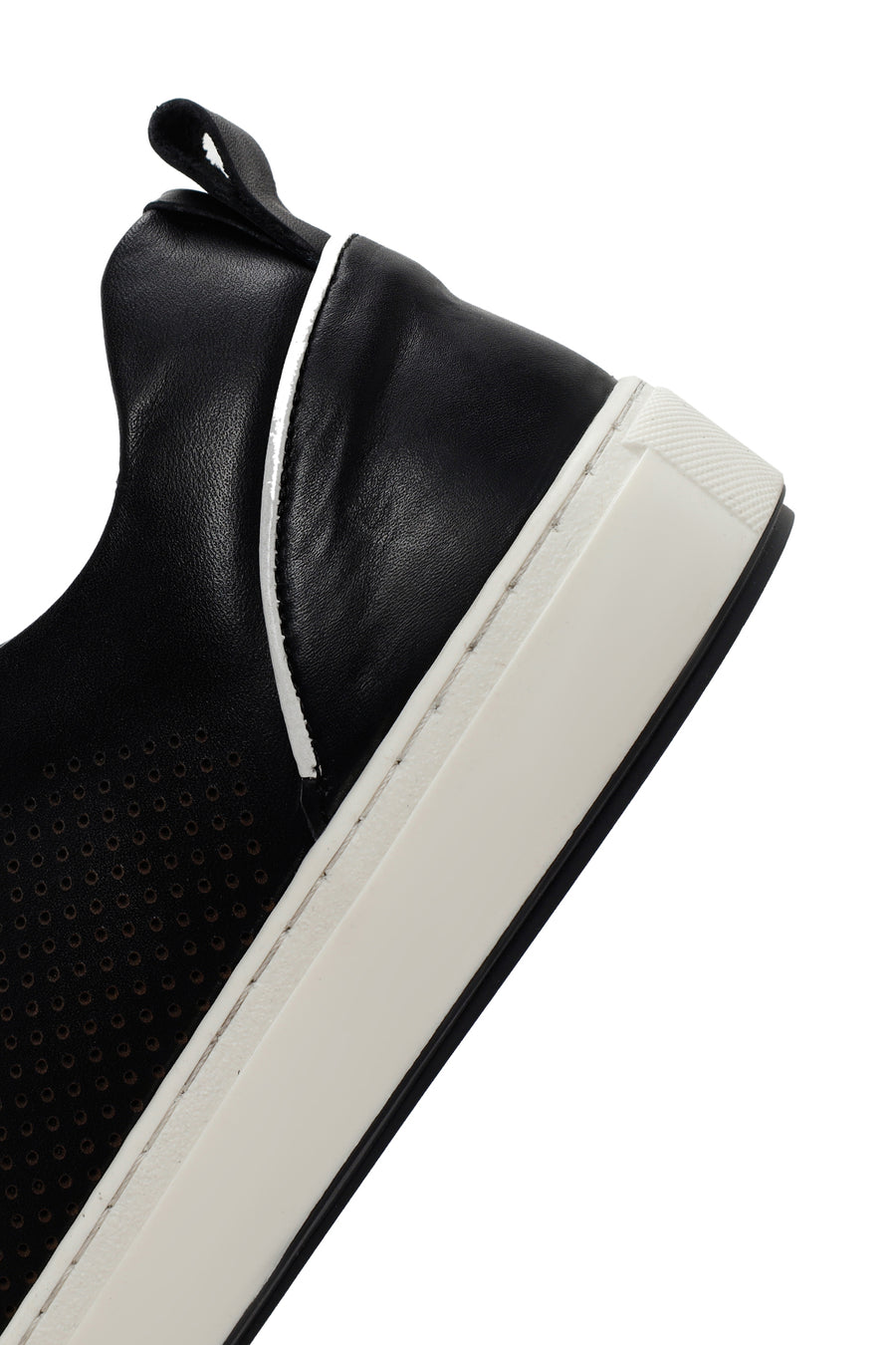 Erkek Siyah Bağcıklı Deri Sneaker
