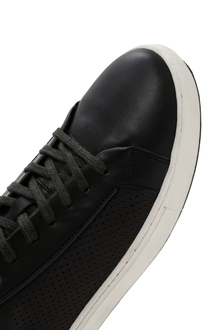 Men's Green Lace-up Leather Sneaker