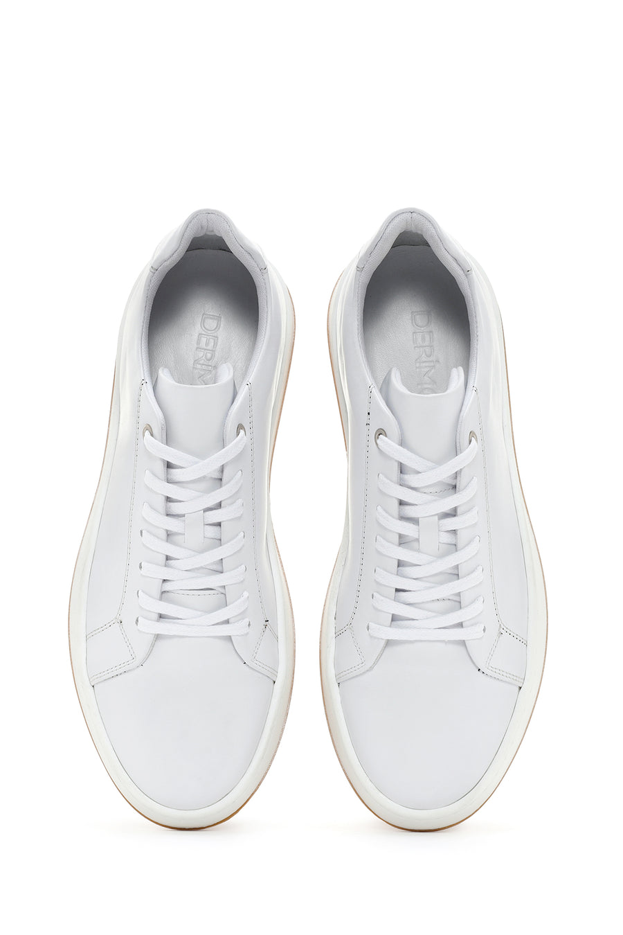 Men's White Lace-up Leather Sneaker