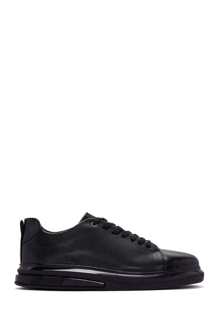Men's Black Lace-up Leather Sneaker 24SFD643726 | Derimod
