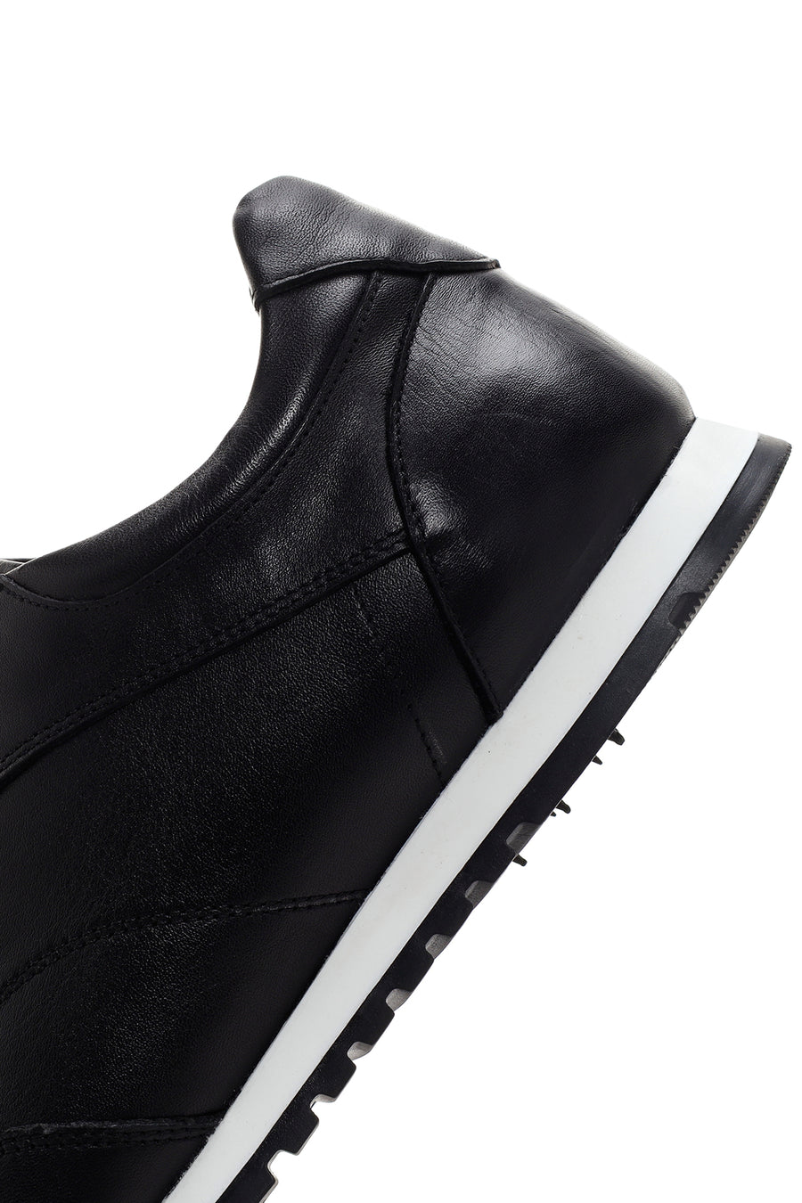 Men's Black Lace-up Leather Sneaker
