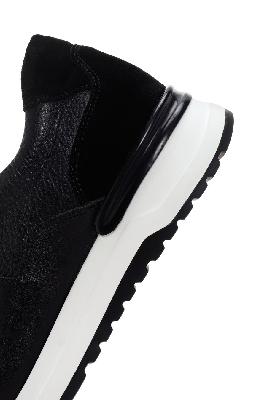 Erkek Siyah Bağcıklı Deri Casual Sneaker