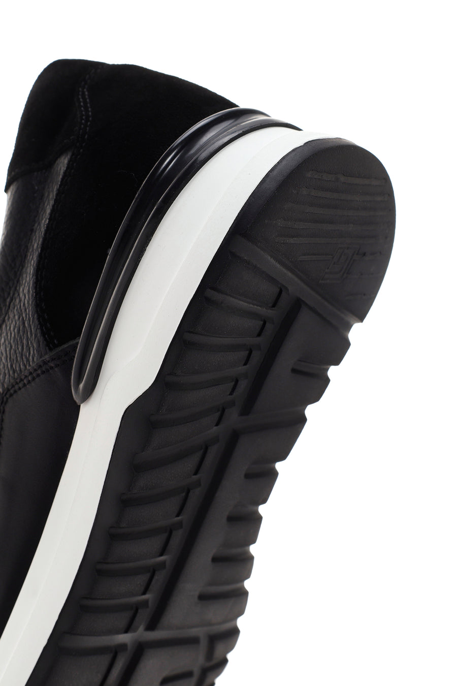 Erkek Siyah Bağcıklı Deri Casual Sneaker
