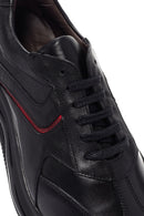 Men's Black Lace-up Thick-Sole Leather Casual Sneaker | Derimod