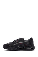 Men's Black Lace-up Thick-Sole Leather Casual Sneaker | Derimod
