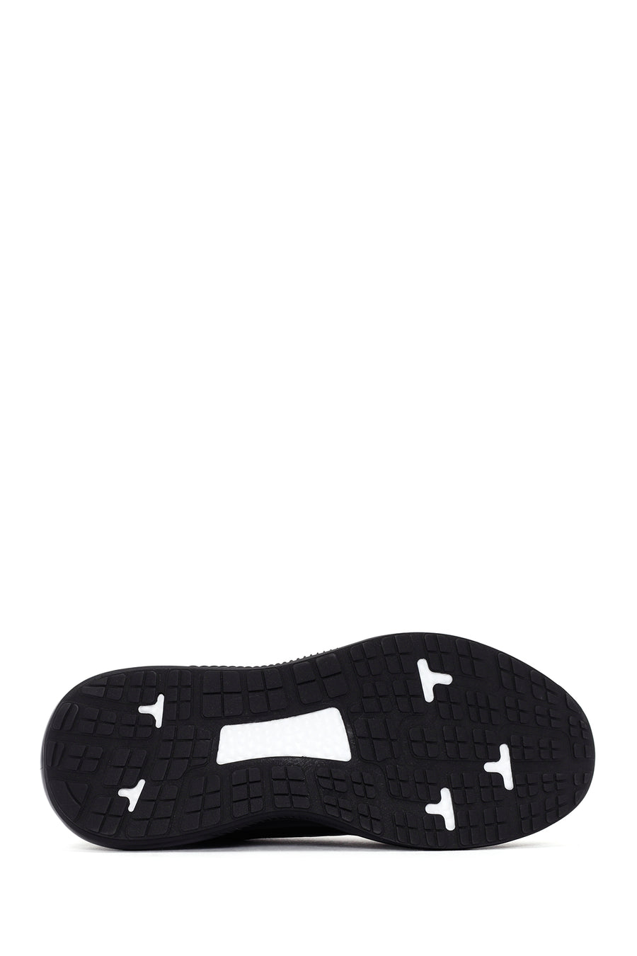 Erkek Siyah Bağcıklı Kalın Tabanlı Deri Casual Sneaker