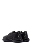Men's Black Lace-up Thick-Sole Leather Casual Sneaker | Derimod