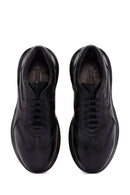 Men's Black Lace-up Thick-Sole Leather Casual Sneaker | Derimod