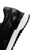 Men's Black Thick Soled Leather Sneaker | Derimod