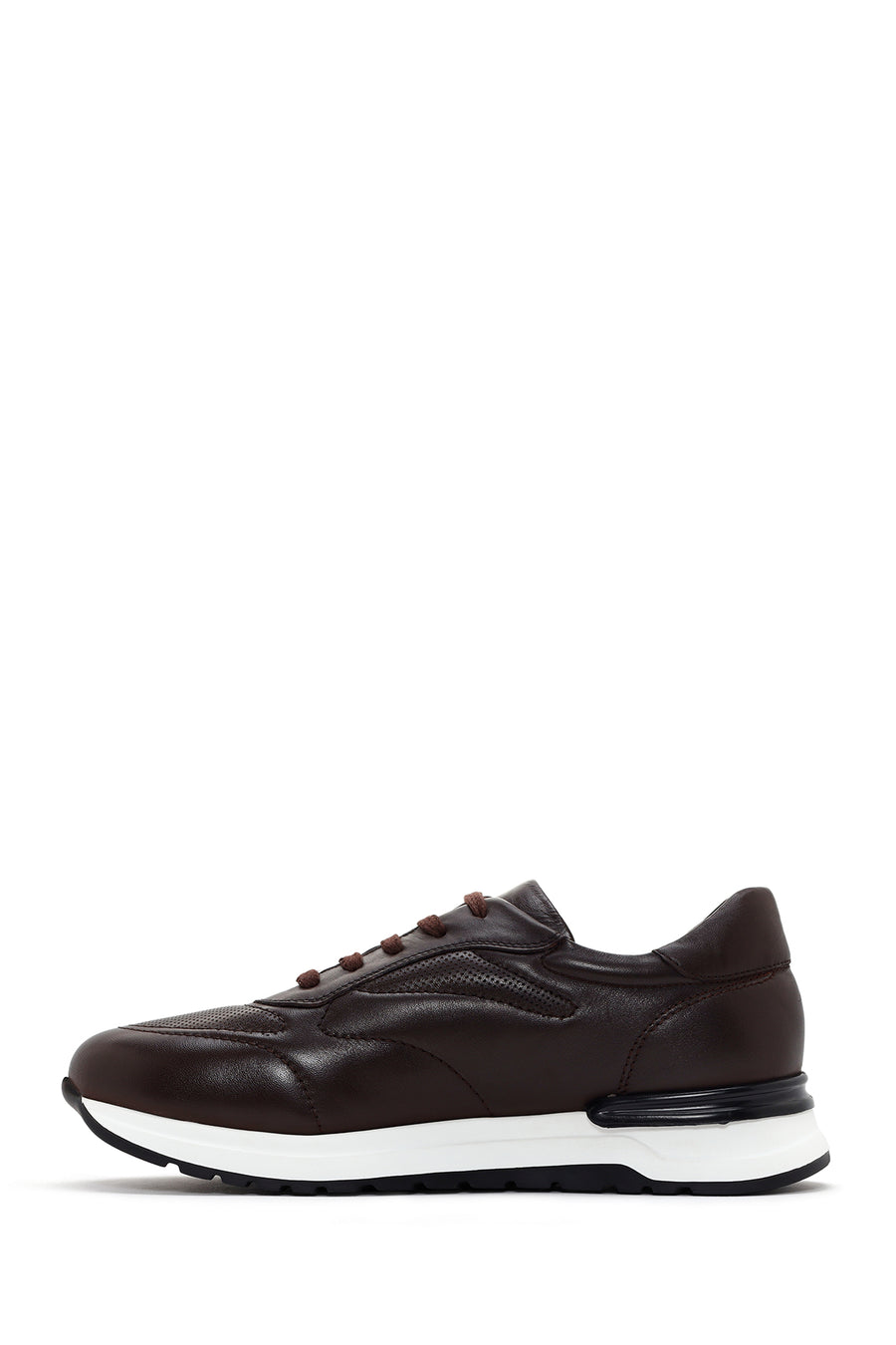 Men's Brown Thick Soled Leather Sneaker