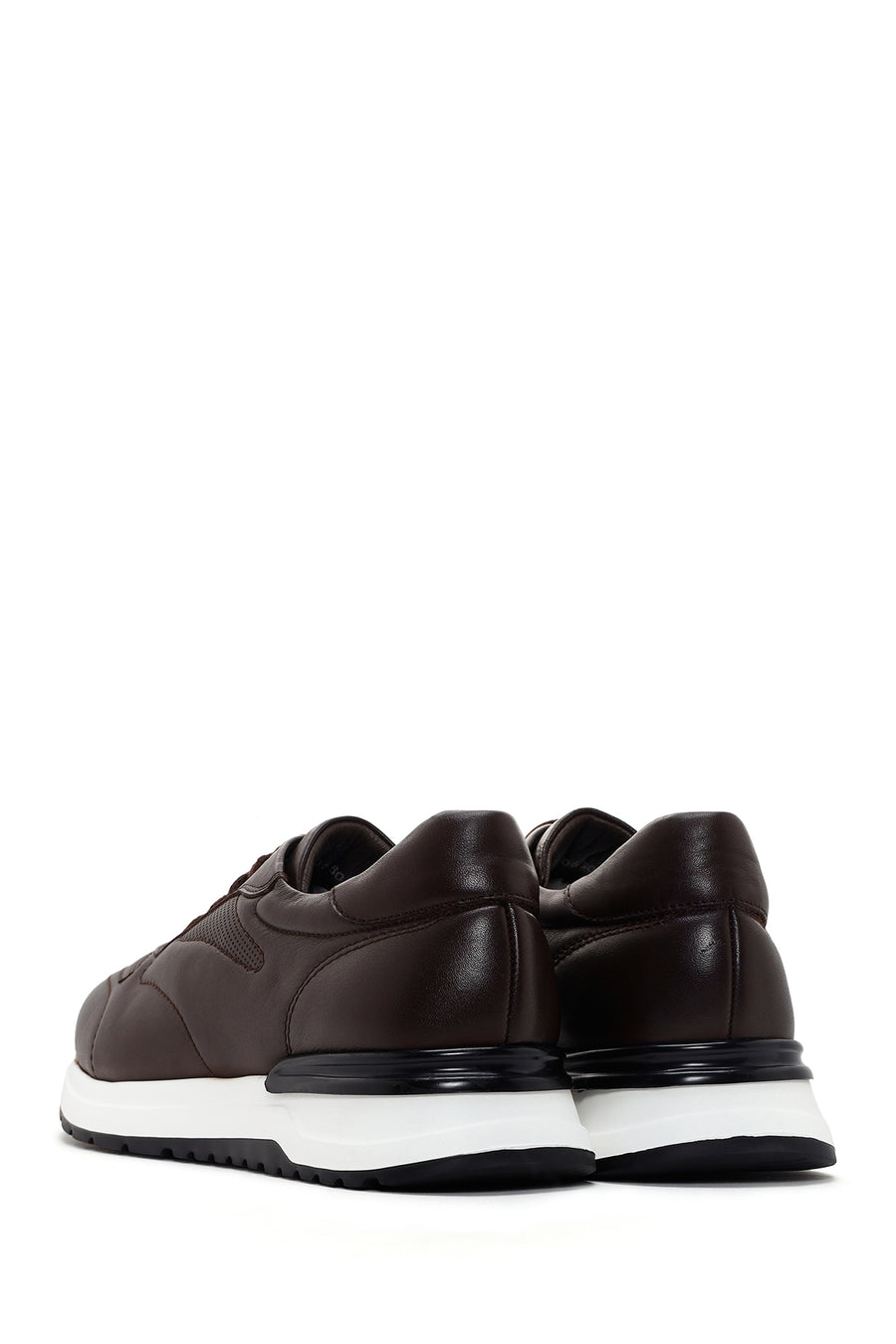 Men's Brown Thick Soled Leather Sneaker