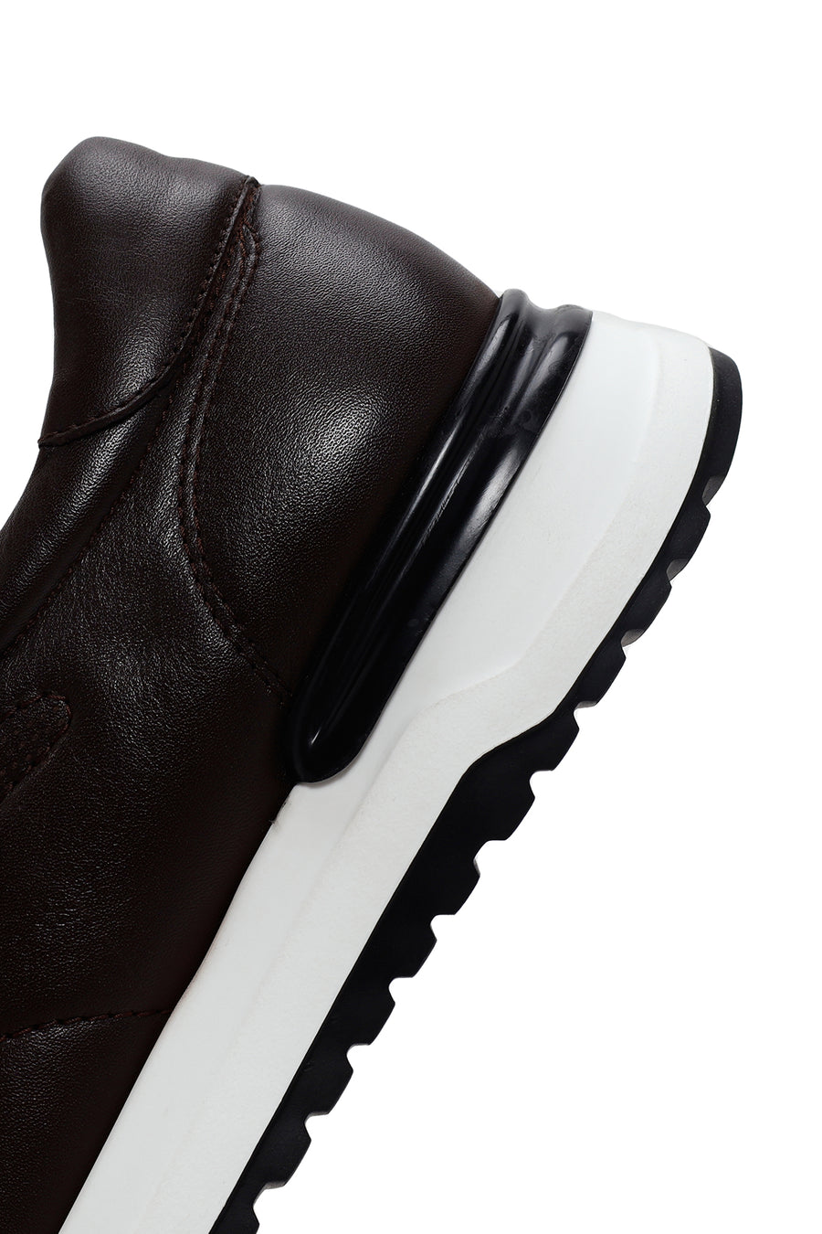 Men's Brown Thick Soled Leather Sneaker