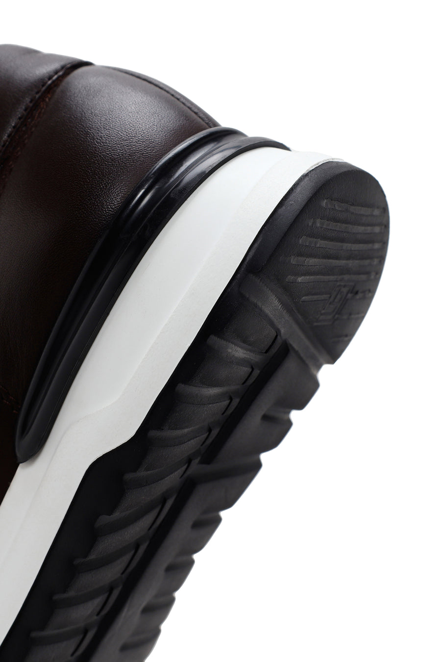 Men's Brown Thick Soled Leather Sneaker