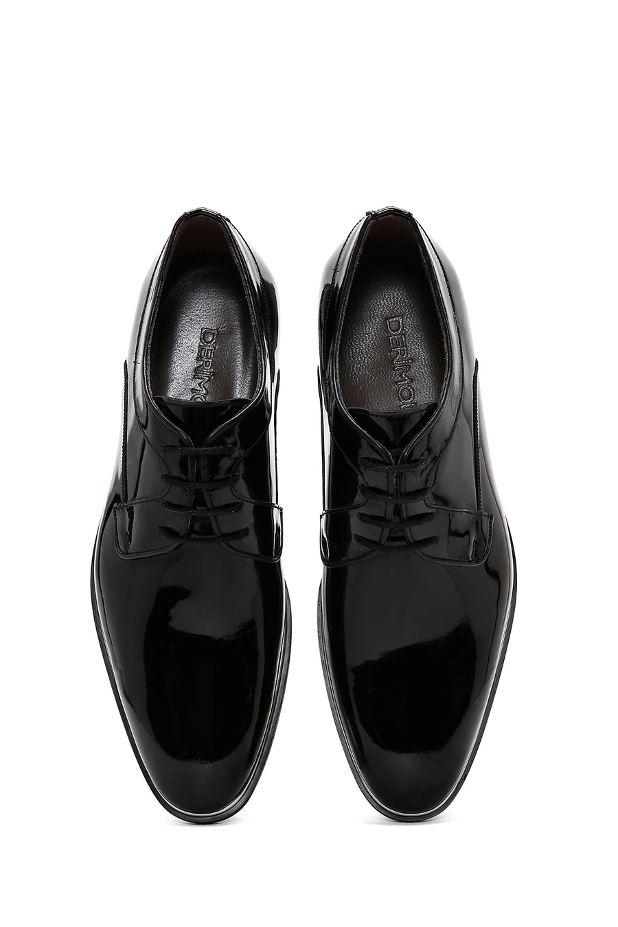 Men's Black Laced Patent Leather Classic Shoes