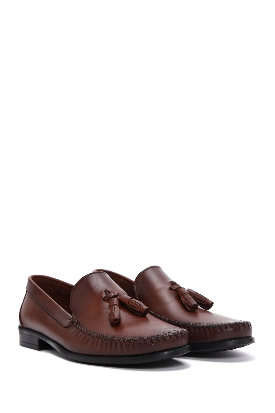 Men's Brown Tasseled Leather Casual Loafer