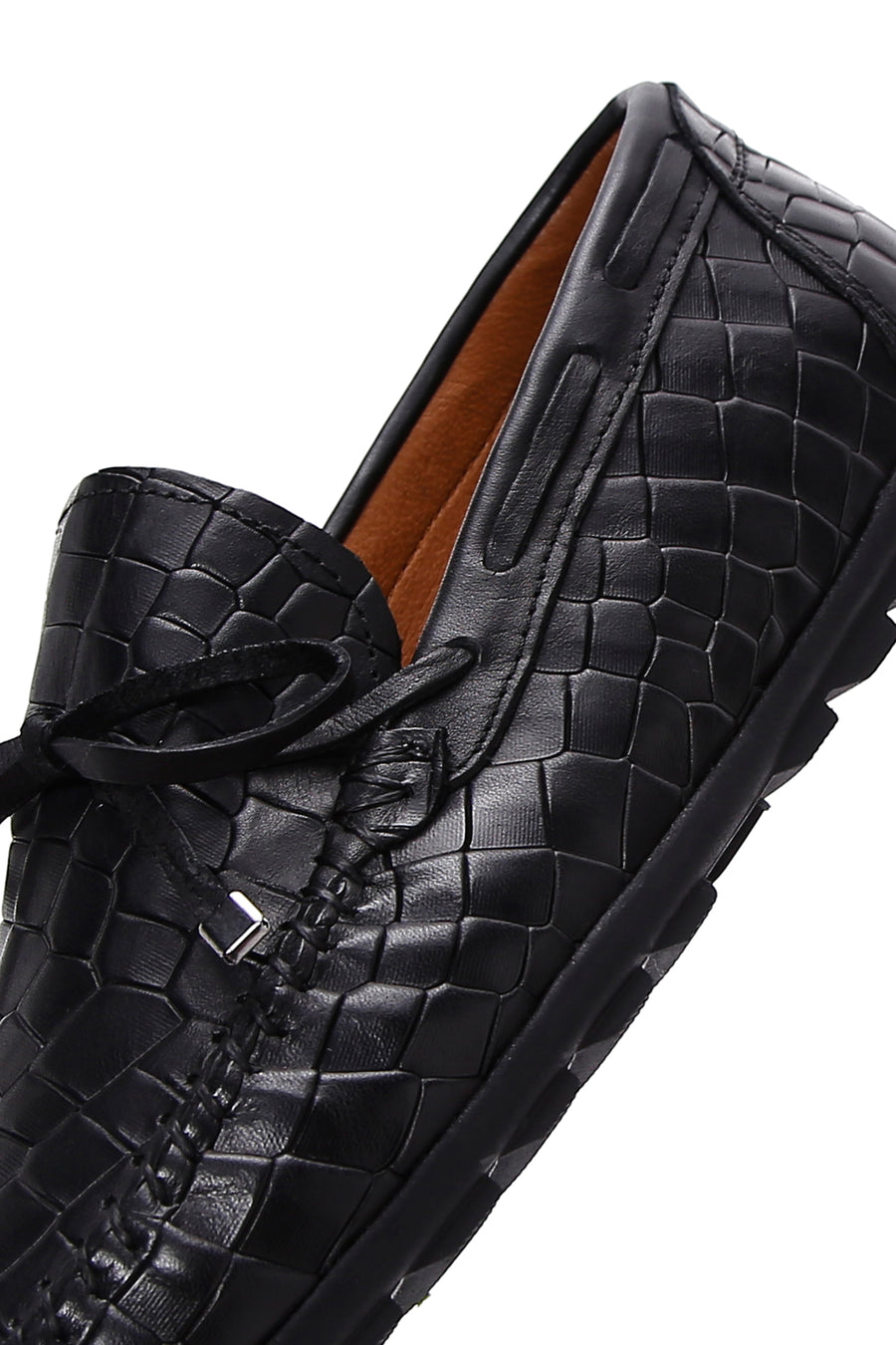 Men's Black Crocodile Patterned Leather Casual Loafer