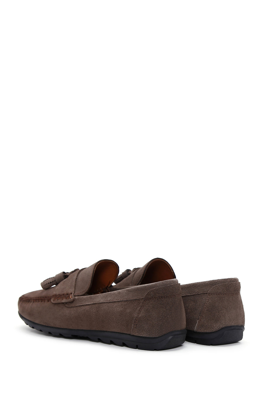Erkek Vizon Püsküllü Süet Deri Casual Loafer