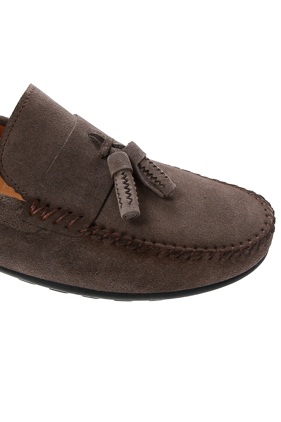 Erkek Vizon Püsküllü Süet Deri Casual Loafer