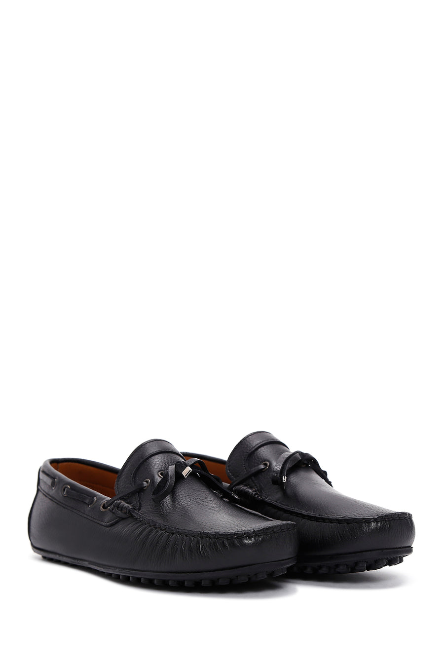 Men's Black Leather Casual Loafer