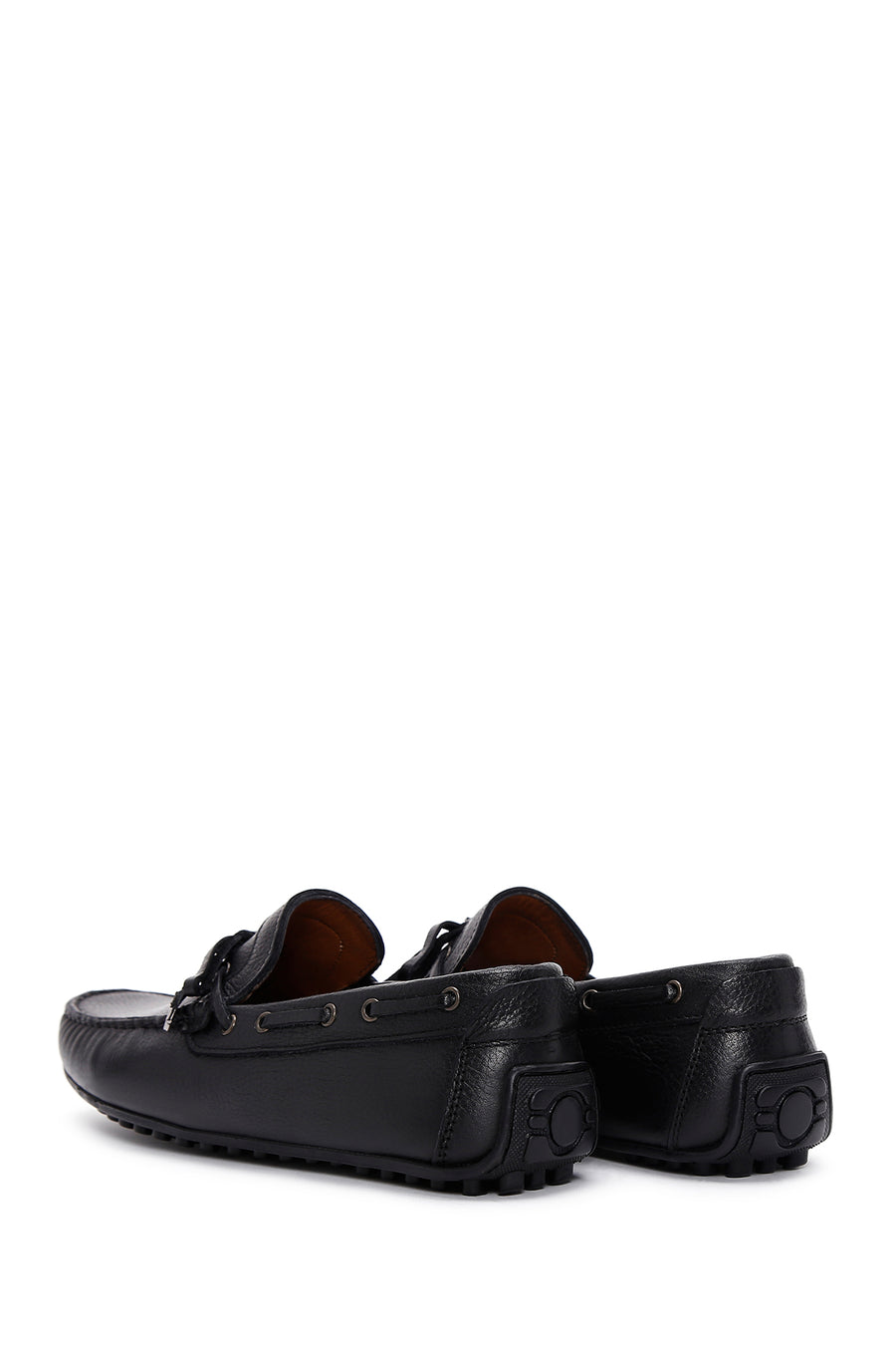 Men's Black Leather Casual Loafer