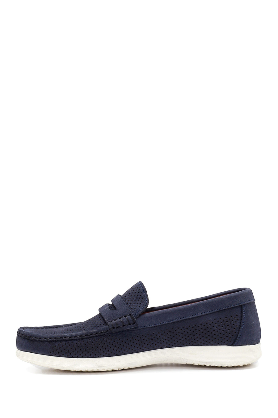 Men's Navy Blue Nubuck Leather Casual Loafer