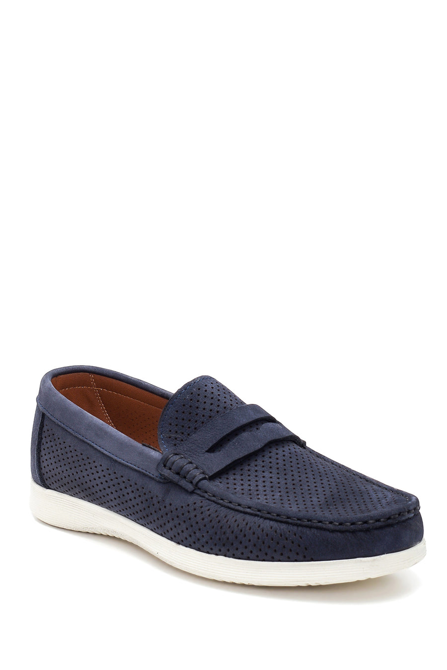 Men's Navy Blue Nubuck Leather Casual Loafer
