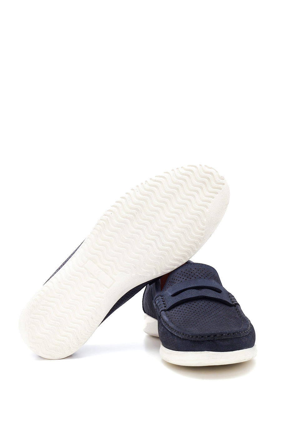 Men's Navy Blue Nubuck Leather Casual Loafer