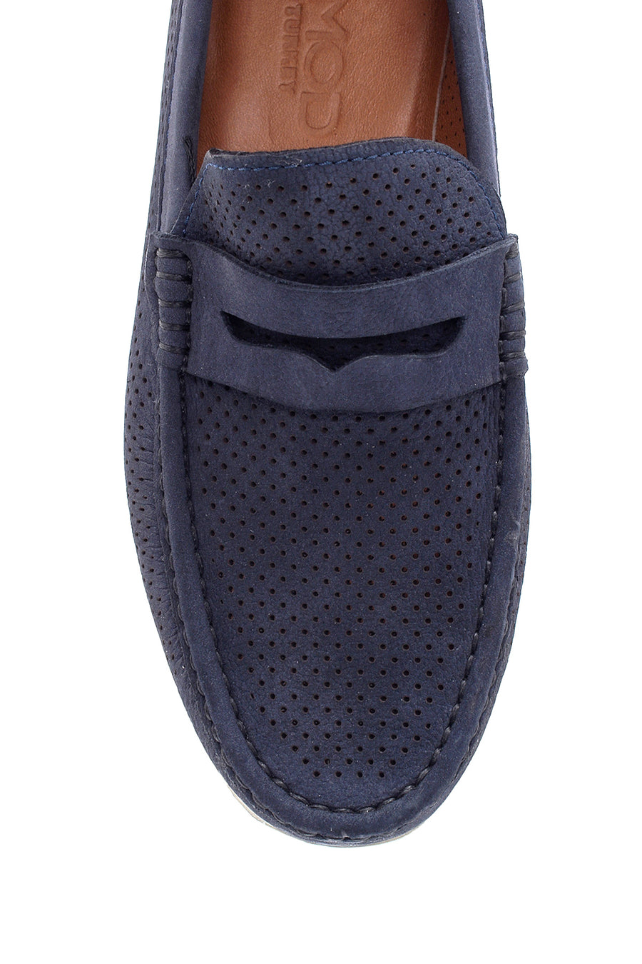 Men's Navy Blue Nubuck Leather Casual Loafer
