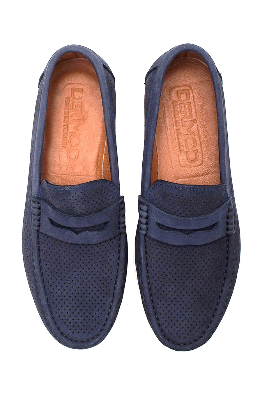 Men's Navy Blue Nubuck Leather Casual Loafer