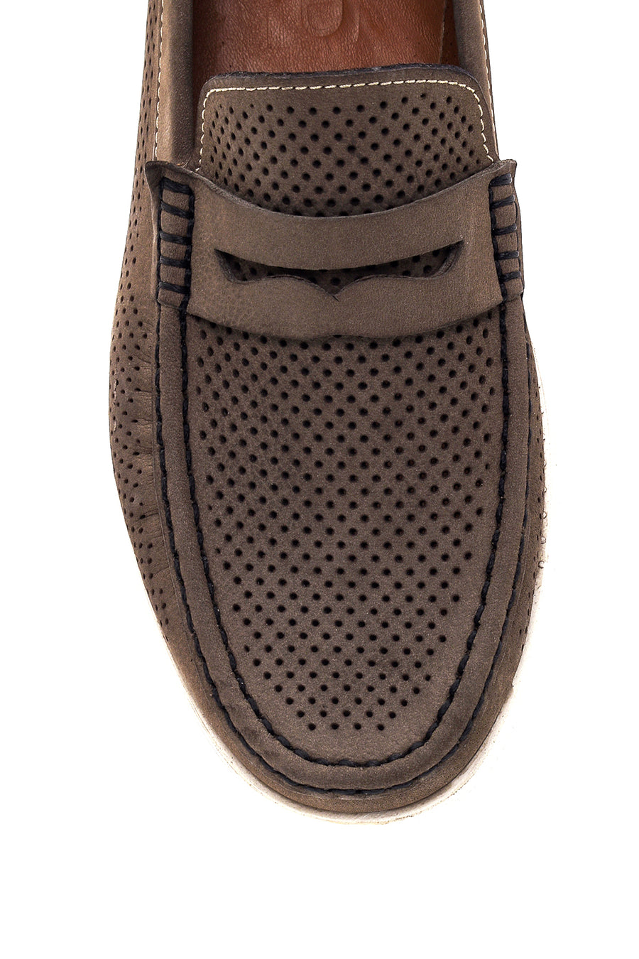 Erkek Vizon Nubuk Deri Casual Loafer