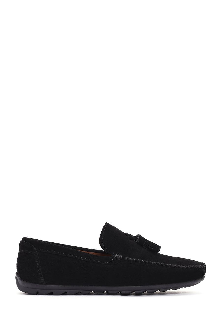 Men's Black Tassel Suede Leather Loafer 24SFD658210 | Derimod
