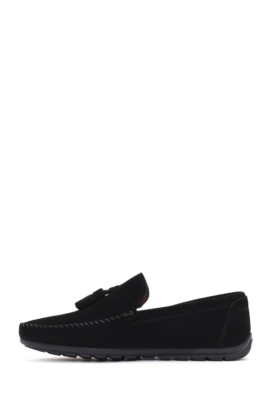 Erkek Siyah Püsküllü Süet Deri Loafer