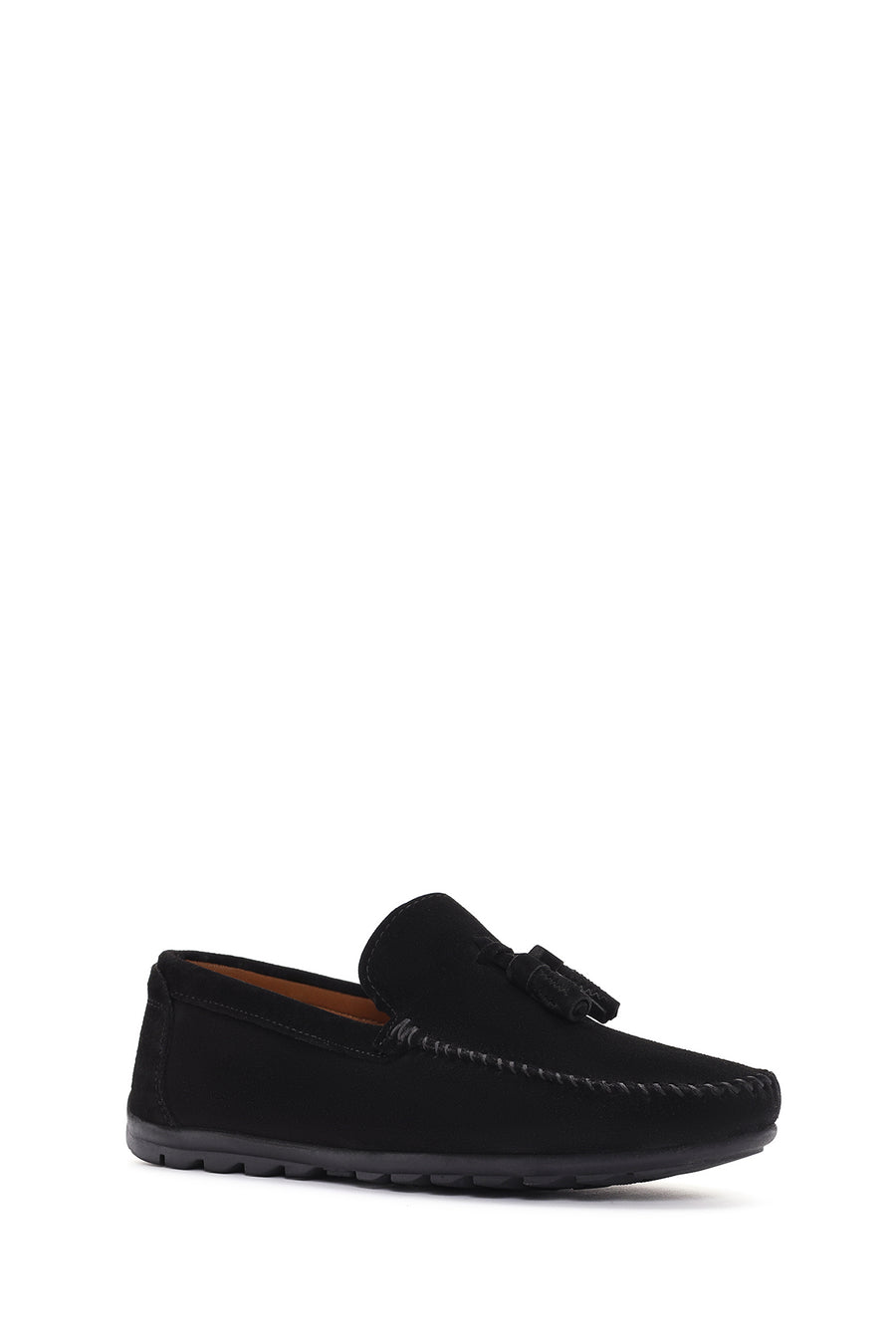 Men's Black Tassel Suede Leather Loafer
