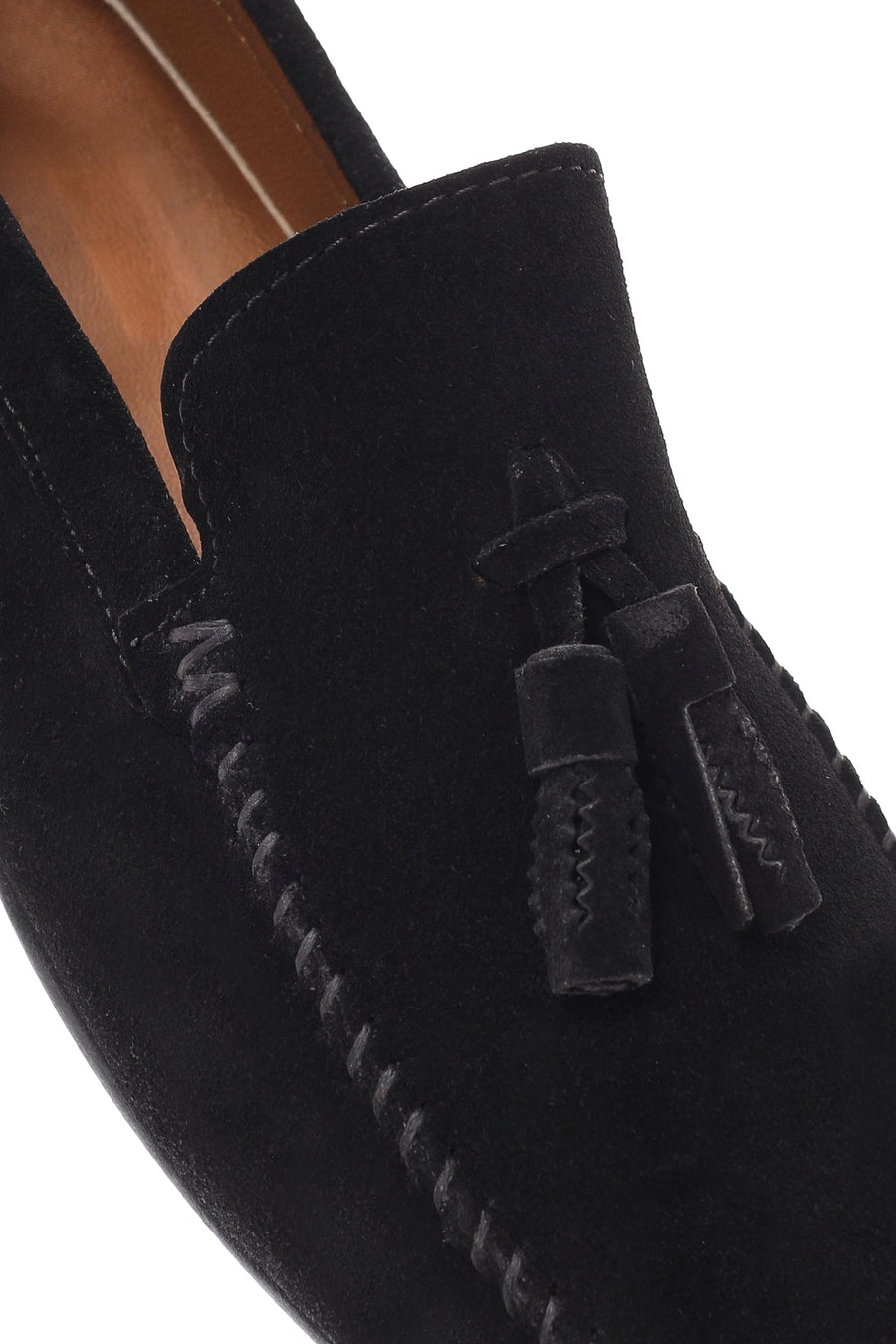 Men's Black Tassel Suede Leather Loafer