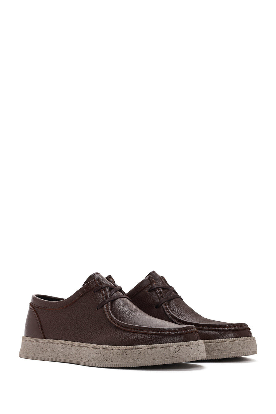 Men's Brown Lace-up Leather Casual Shoes