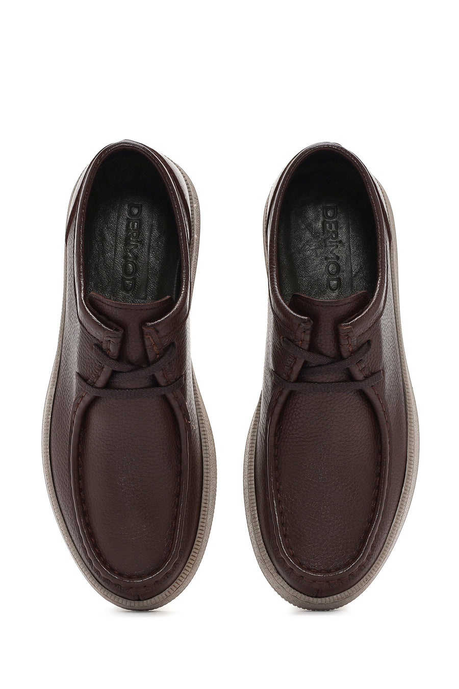 Men's Brown Lace-up Leather Casual Shoes