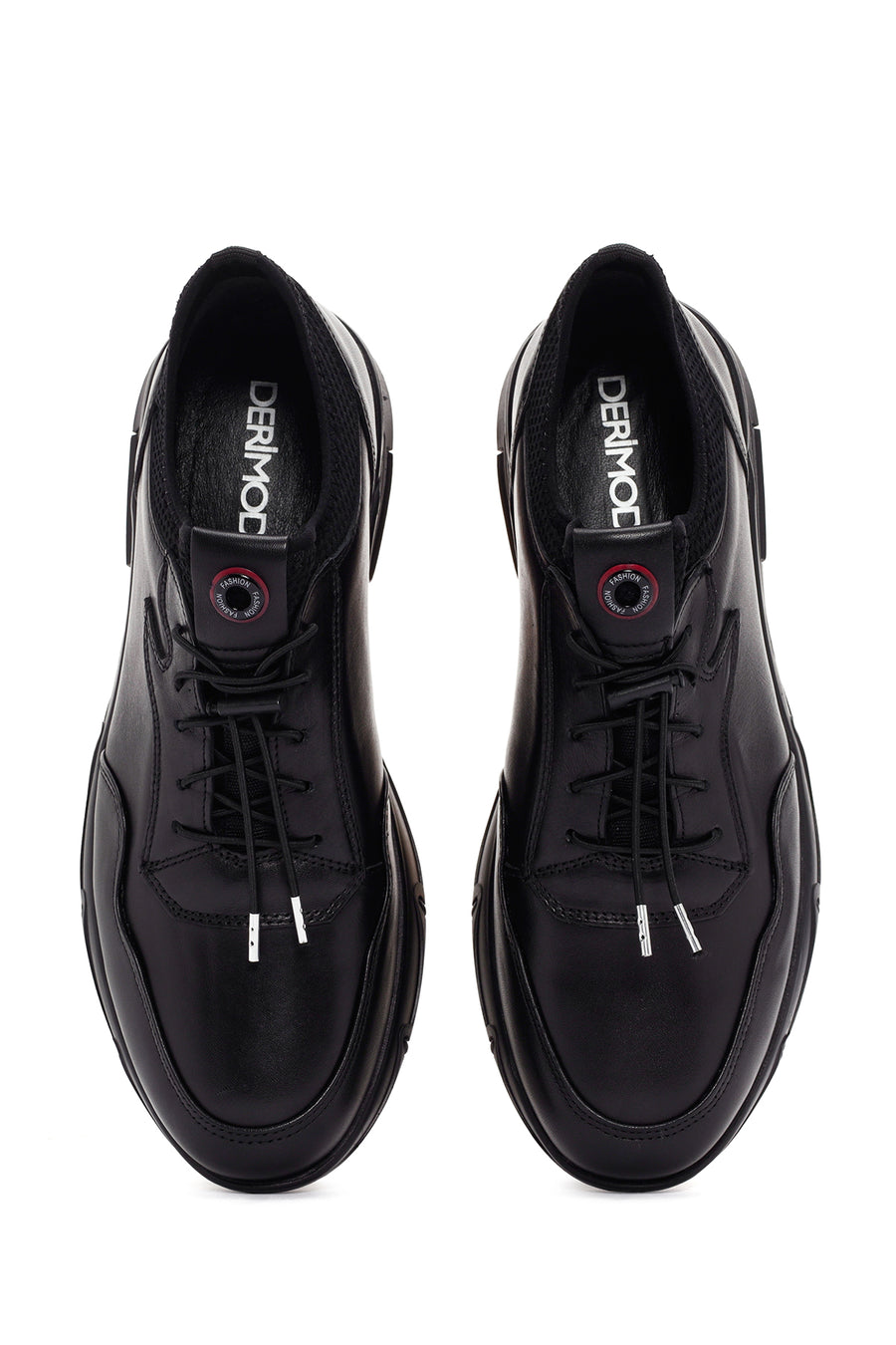 Men's Black Lace-up Leather Sneaker