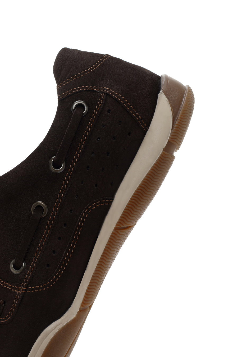 Men's Brown Lace-Up Nubuck Leather Casual Shoes